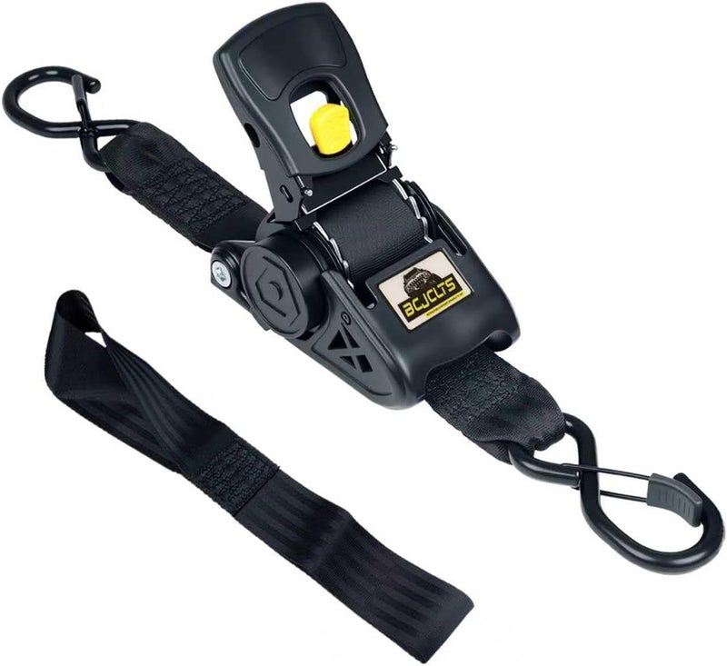 BCJCLTS Retractable Ratchet Straps 2" x 10ft, 3,000lb Break Strength, Heavy Duty Easy Release Tie Down for Trucks, Trailers, Motorcycles, ATVs, Secure Cargo Straps - Image 1